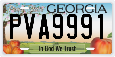 GA license plate PVA9991