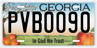 GA license plate PVB0090