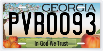 GA license plate PVB0093