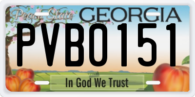 GA license plate PVB0151