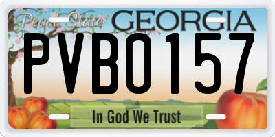 GA license plate PVB0157