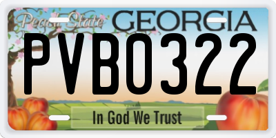 GA license plate PVB0322