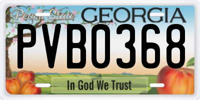GA license plate PVB0368