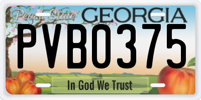 GA license plate PVB0375