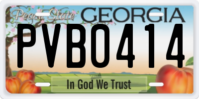 GA license plate PVB0414