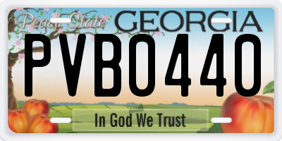 GA license plate PVB0440
