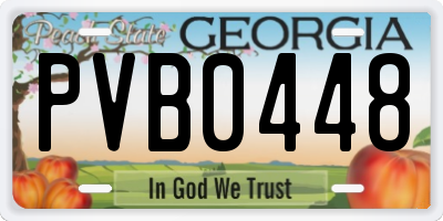 GA license plate PVB0448