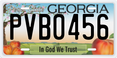GA license plate PVB0456