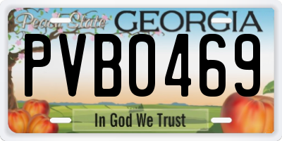 GA license plate PVB0469
