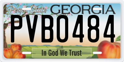 GA license plate PVB0484