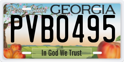 GA license plate PVB0495