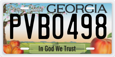 GA license plate PVB0498