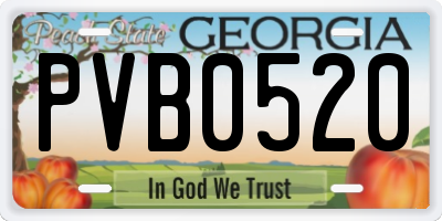 GA license plate PVB0520