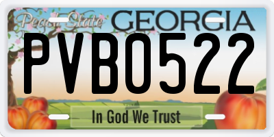 GA license plate PVB0522