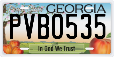 GA license plate PVB0535