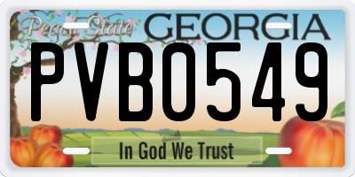 GA license plate PVB0549