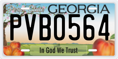 GA license plate PVB0564