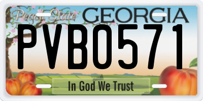 GA license plate PVB0571