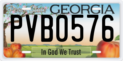 GA license plate PVB0576