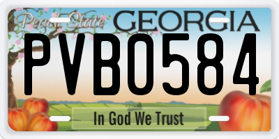 GA license plate PVB0584