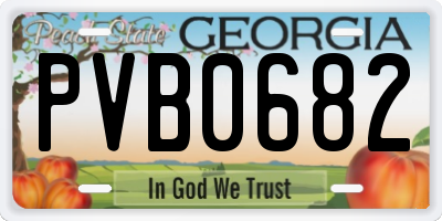 GA license plate PVB0682