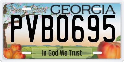 GA license plate PVB0695