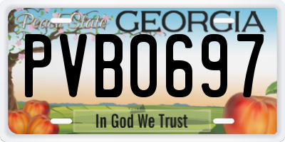 GA license plate PVB0697