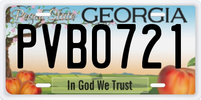 GA license plate PVB0721