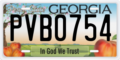 GA license plate PVB0754