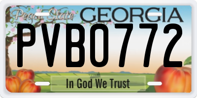GA license plate PVB0772