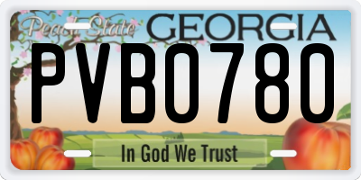 GA license plate PVB0780