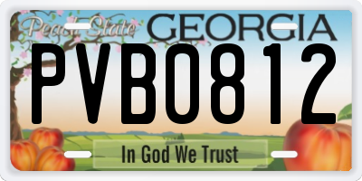 GA license plate PVB0812
