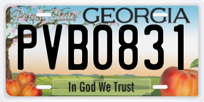 GA license plate PVB0831