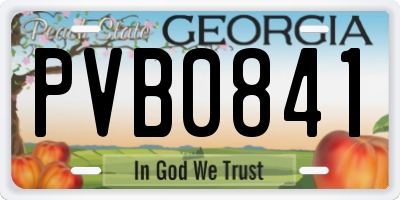 GA license plate PVB0841