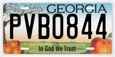 GA license plate PVB0844