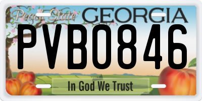 GA license plate PVB0846
