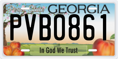 GA license plate PVB0861