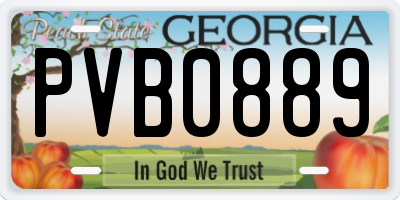 GA license plate PVB0889