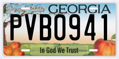 GA license plate PVB0941