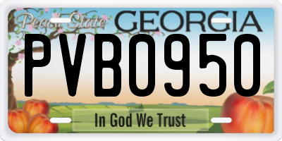 GA license plate PVB0950