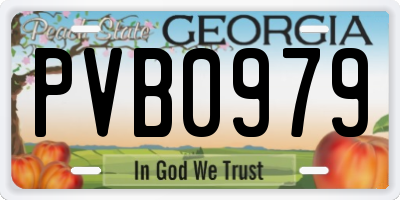 GA license plate PVB0979