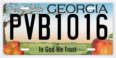 GA license plate PVB1016