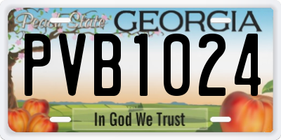 GA license plate PVB1024