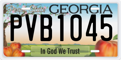 GA license plate PVB1045