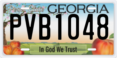 GA license plate PVB1048