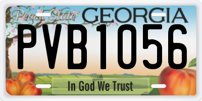 GA license plate PVB1056