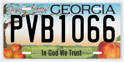 GA license plate PVB1066