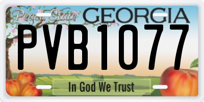 GA license plate PVB1077
