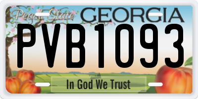GA license plate PVB1093