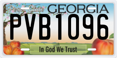 GA license plate PVB1096